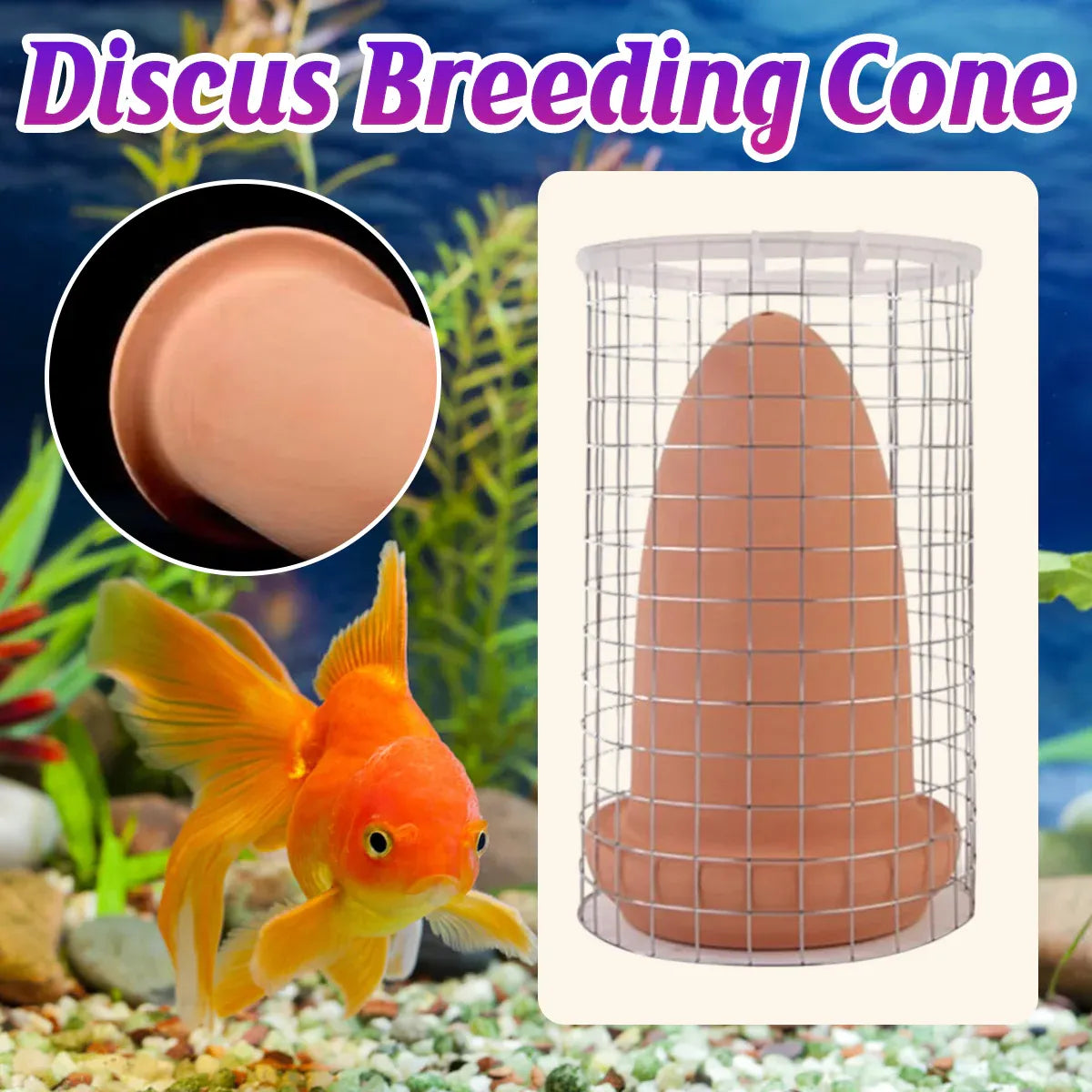 Aquarium Fish Spawning Cone with Protective Cage